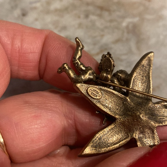 Kirks Folly, Brooch/pin, blue stones, starfish. - Picture 4 of 4